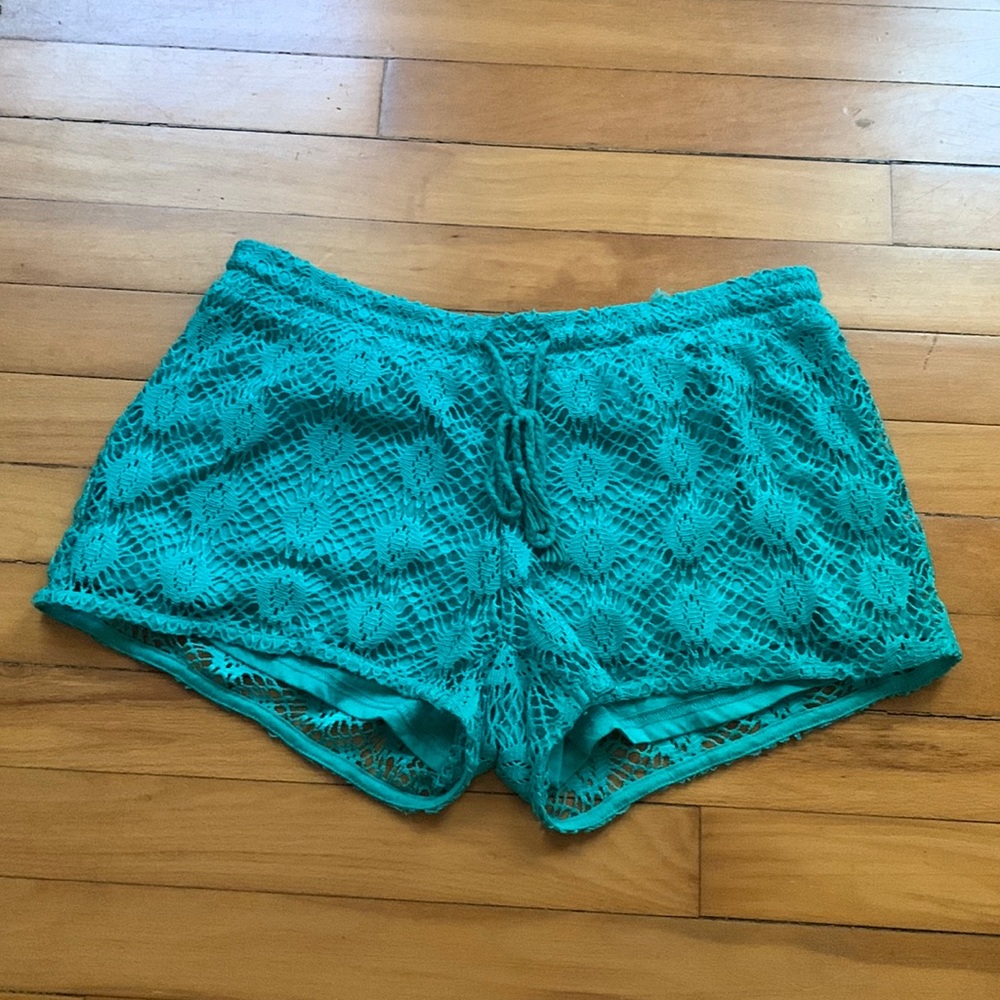 Green Lace Shorts